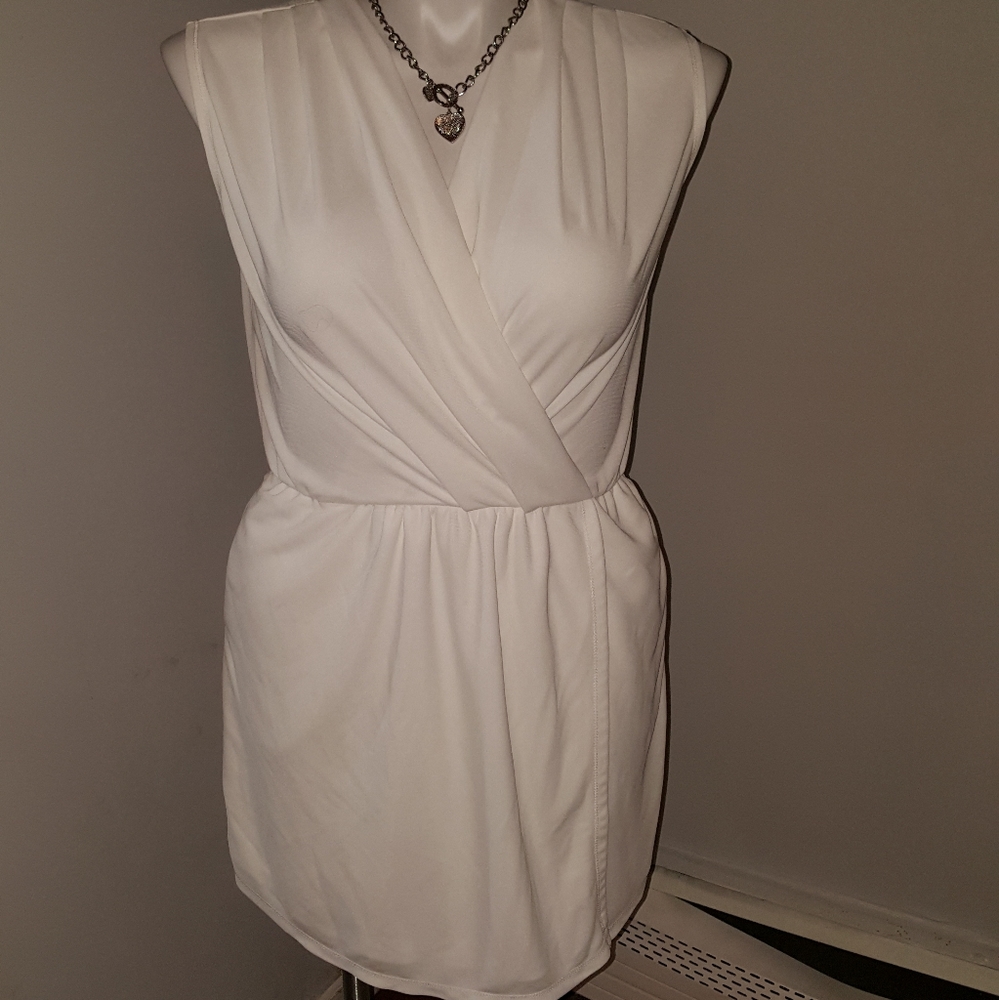 RACHEL Rachel Roy white semi wrap dress